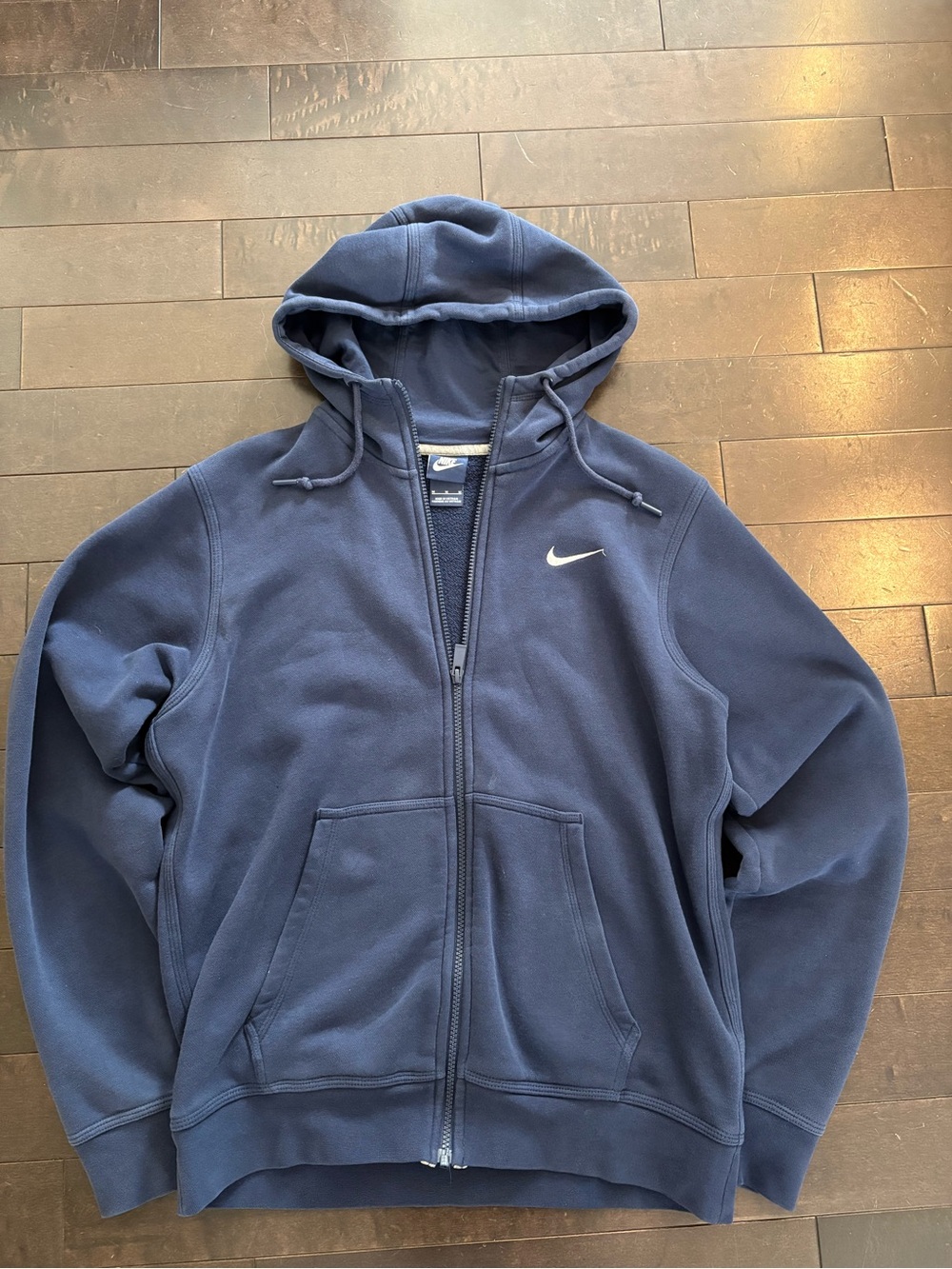 Nike Navy Full-Zip Hooded Jacket with Swoosh